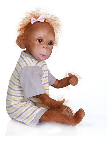 Bebé Mono Reborn De Silicona Suave y Algodón Pp, Muñeca