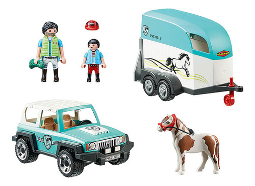 Cenário De Carro Com Reboque Para Pónei Country 70511 Playmobil