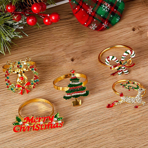 Juego De 9 Servilleteros Navideños, Juego De 9 Anillos Porta