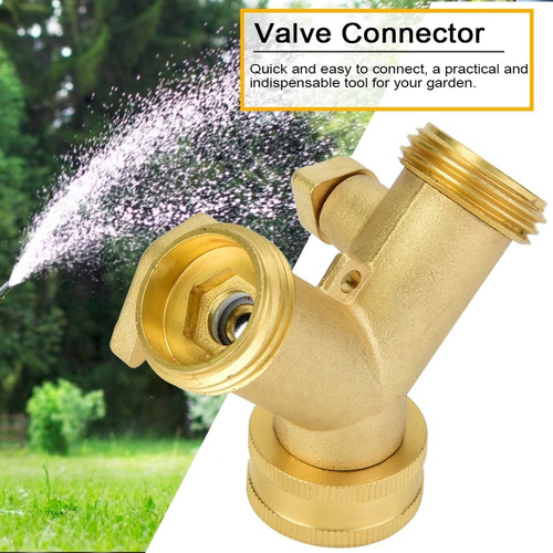 3/4 Doble Salida Latón Válvula De Bola Conector De Manguera