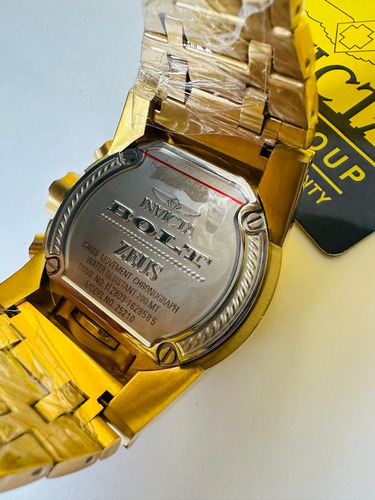 Reloj Pulsera Invicta Bolt Seuz Fondo Negro Dorado Dorado Negro (Usado)
