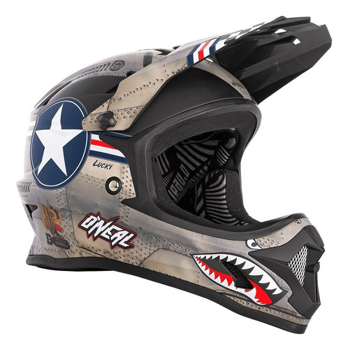 Casco Bici Oneal Backflip Niño Bmx Dowhill Descenso Integral Color Wingman Metal/white Talle L