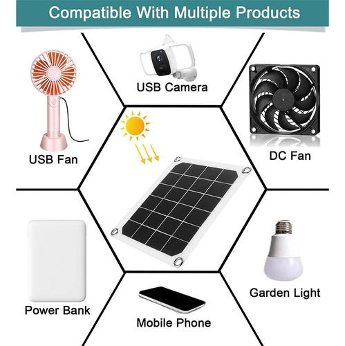 W Panel Solar Monocristalino Exterior P/uso Doméstico 3 En 1