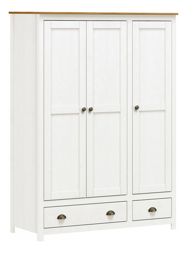 Guarda-roupa Topázio 3 Portas Madeira Maciça Cor Branco