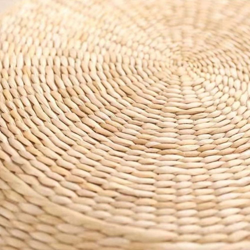 Puff De Rattan Yute Zafu Fibras Naturales D60x20 Lcm