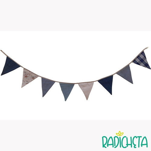Imagen 2 de 5 de Guirnalda Banderines De Tela Doble X2m Colores