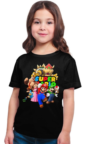 Remera Super Mario Para Niños Niñas Algodón Dtf Diseños