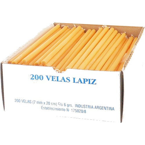 Vela Lapiz De Cera (caja X 200) Procesional Liturgia Velas