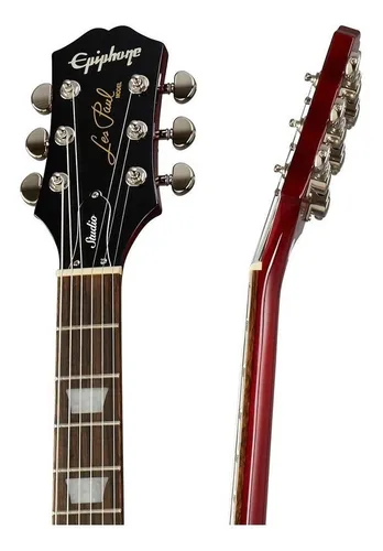 Guitarra eléctrica Epiphone Les Paul Studio EILTKHNH1 de caoba wine red brillante con diapasón de laurel indio