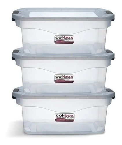 Set X 3 Caja De Plastico Colombraro Megacol Box X 20 Lts Prm