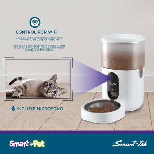 Imagen 4 de 6 de Racionador Alimentos Mascotas Voz Wifi App Pf200 Smart Tek