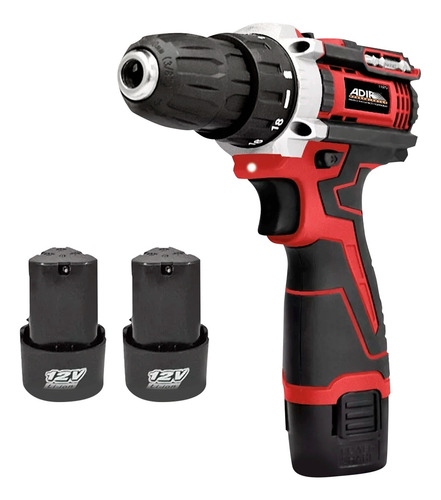 Taladro Atornillador Inalámbrico 12 V Adir 11573 Color Rojo con Negro