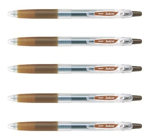 5 Lapiceras Pilot De Tinta De Gel De Jugo De 0,5 Mm Marron