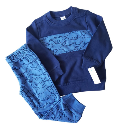 Conjunto Carters Buzo Pantalon Dinosaurio Niño Azul