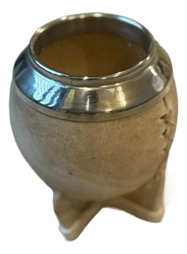 Mate Torpedo De Calabaza Marrón Claro Crudo Virola Lisa