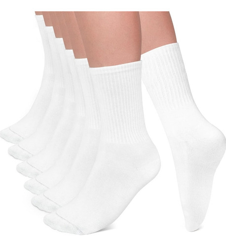 -de 6 Pares Calceta Deportiva Unisex Calcetin Largo Algodon