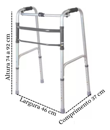 Andador Articulado 3 Barras Aluminio Super Leve Hidrolight