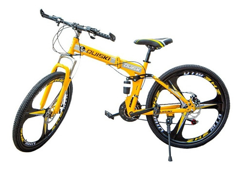 Bicicleta Montañera Aro 26 Plegable Amarillo