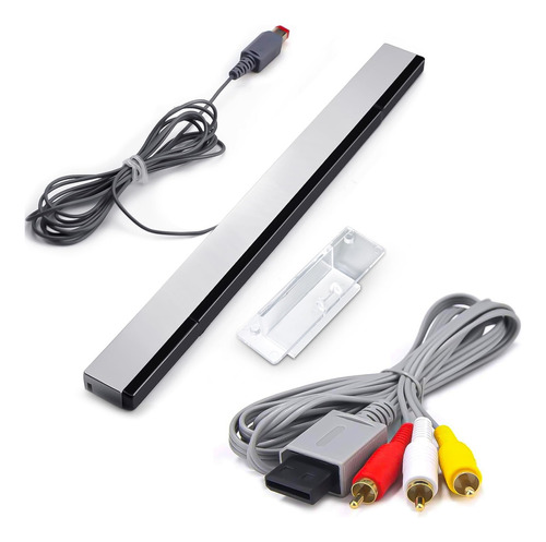 2 In 1 Wii Sensor Bar + Wii Composite Audio Video Cable, Wii