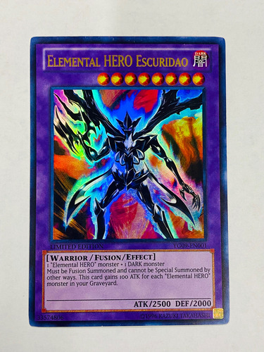 Elemental Hero Escuridao Yg09-en001. Ultra Rare. Yugioh! (Usado)