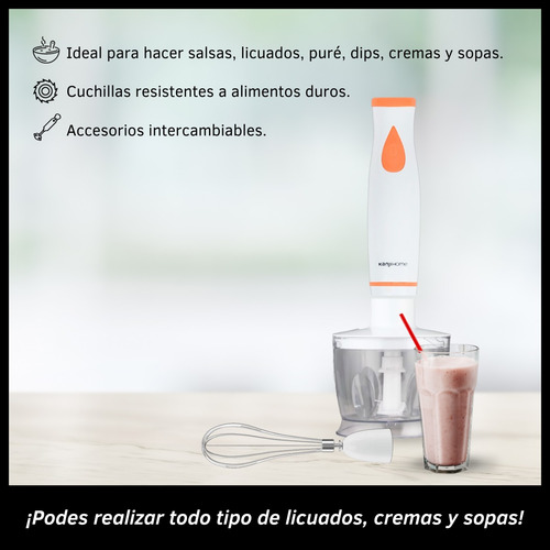 Mixer Minipimer Licuadora De Mano 800w Color Blanco