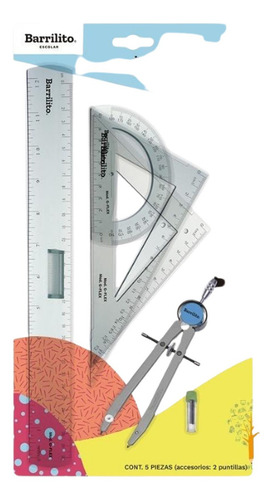 25 Juego De Geometría De Precisión Barrilito G-flex, 5 Pz