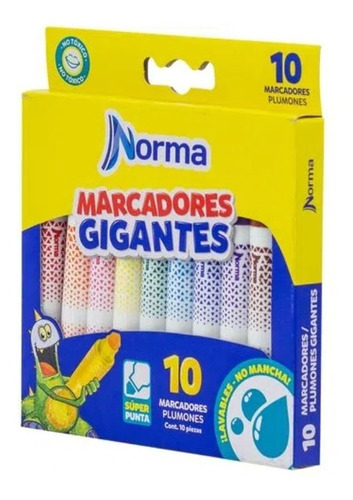 Marcadores Norma Gigantes X10 Und *5 Cajas