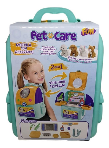 Imagem 4 de 5 de Pelúcia Cachorro Branco Mochila 2 Em 1 E Acessórios Pet Care