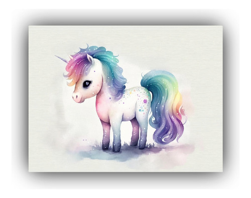 Arte De Pared Hermoso Ponis Colores Vibrantes 75x50cm