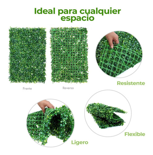 Follaje Artificial Sintetico Para Muro Verde 100 P 60x40cm!