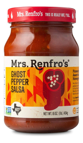 De La Señora Renfro Salsa Ghost Pepper Sin Gluten 454g Texas