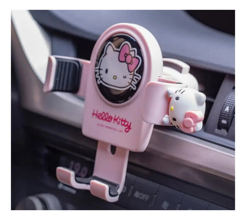 Soporte De Teléfono Para Auto Rosa Hello Kitty Sanrio Kawaii Color Rosa Claro