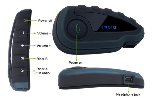 Vnetphone V8 Casco De Motocicleta Bt Intercom Auriculares