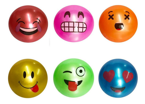 Bola De Plastico  Emoticons Cores Sortidas 30 Uni - Kka405