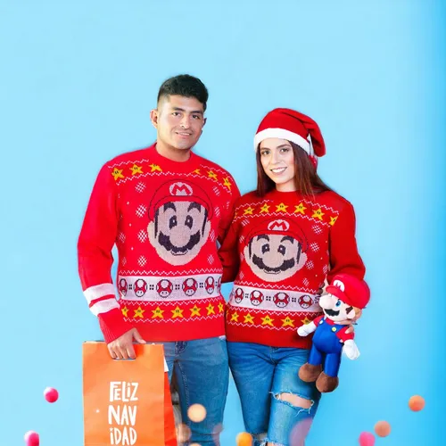 Sueter Navide o Tematico Mario Bross Ugly Sweater