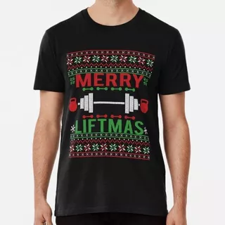 Remera Merry Liftmas Ugly Christmas Sweater Gym Workout Algo