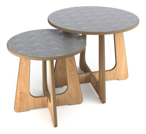 Imagen 3 de 9 de Mesa Ratona Redonda 50x60x60 Mdf Enchapado / Envío Gratis