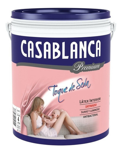 Latex Satinado Casablanca Antibacteria Toque De Seda 10l M M