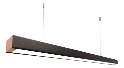 Lampara Colgante Industrial Lineal Negra 126cm, Apto Led