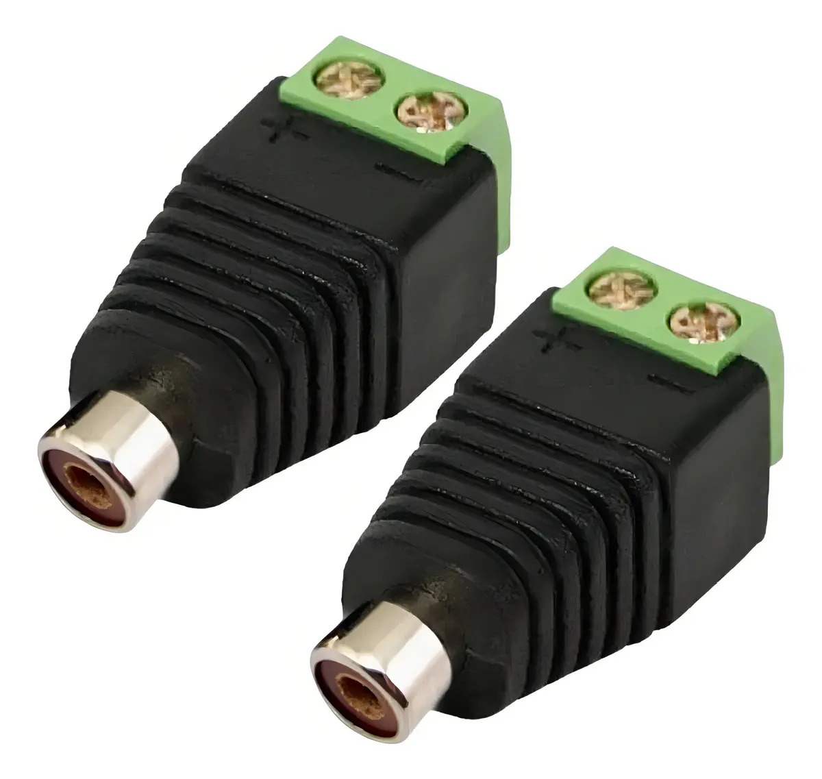 Kit 2 Conector Rca Femea Borne - Cftv Audio Video