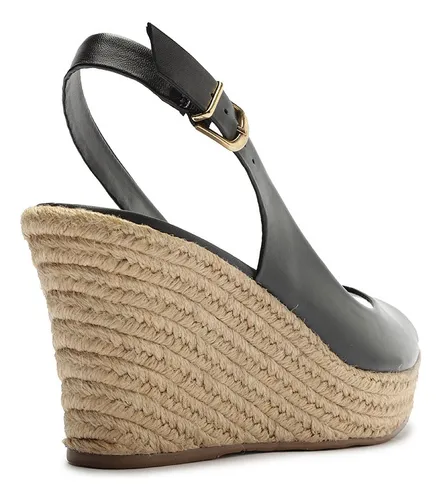 Espadrille Arezzo Couro Plataforma Fivela Parcelamento sem juros
