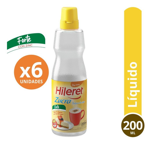 Endulzante Hileret Zucra 200 Ml. Pack X 6