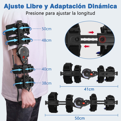 Codera Ortopedica Ferula Post-operatorio Extensible Soporte Derecha Negro
