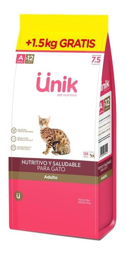 Unik Gato Adulto X 7,5 Kg + 1.5 Kg Gratis Kangoo Pet