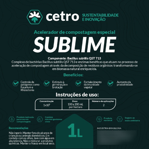 Bacillus Germinação, Imunidade E Solo Saudável 1l