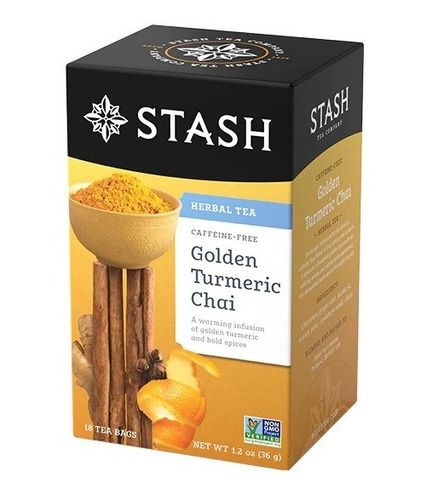 Té Stash Golden Turmeric Chai Cúrcuma 18 Bolsitas Kosher Imp