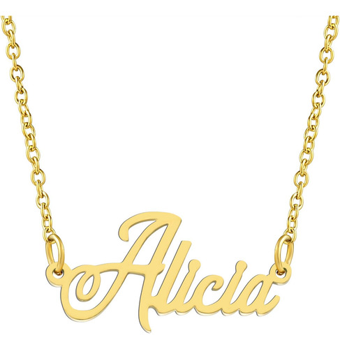 Kisper Collar Con Colgante De Nombre Personalizado De Acero