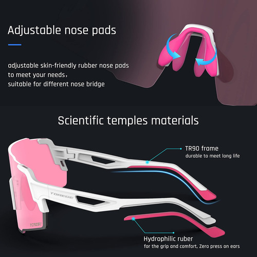 Lentes De Sol Deportivos Torege Con 3 Lentes