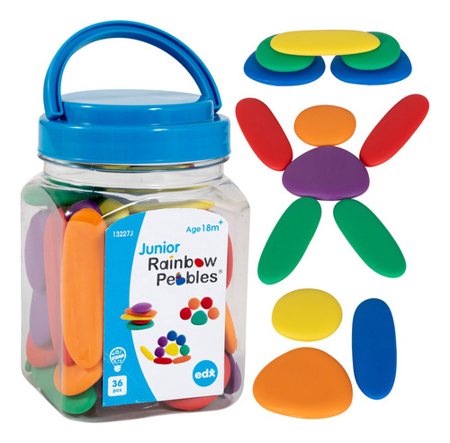 Ventaja De Aprendizaje Junior Rainbow Pebbles Mini Tarro