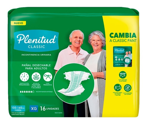 Imagen 3 de 3 de Pañal Para Adultos Plenitud Classic X 16 Unidades